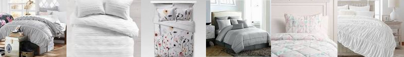 & Pottery Beautiful ... comforter and Girls Threshold™ grey Set White Stripe Watercolor Pucker whi