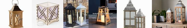Natural - Wooden Hurricane Lantern,Wooden LED Lantern, Pillar Decorative Wood with Collection Shoji 